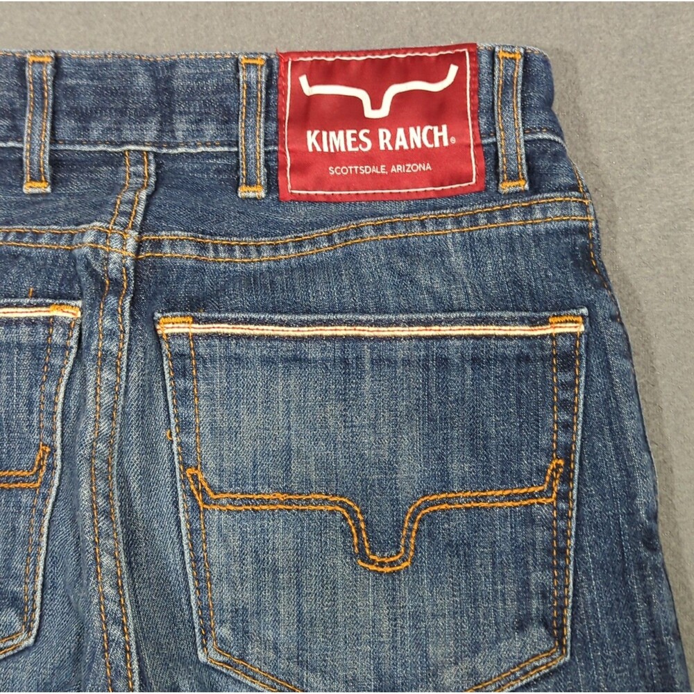 Kimes Ranch Jeans Men's 26x34 Blue Roger Slim Fit Boot Cut Western Denim